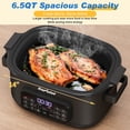 thumbnail image 2 of Sunvivi 12-in-1 Digital Programmable Slow Cooker, 6.5 QT Large Multicooker, Multi-Cooker with Timer, Temp Control, Black, 2 of 10