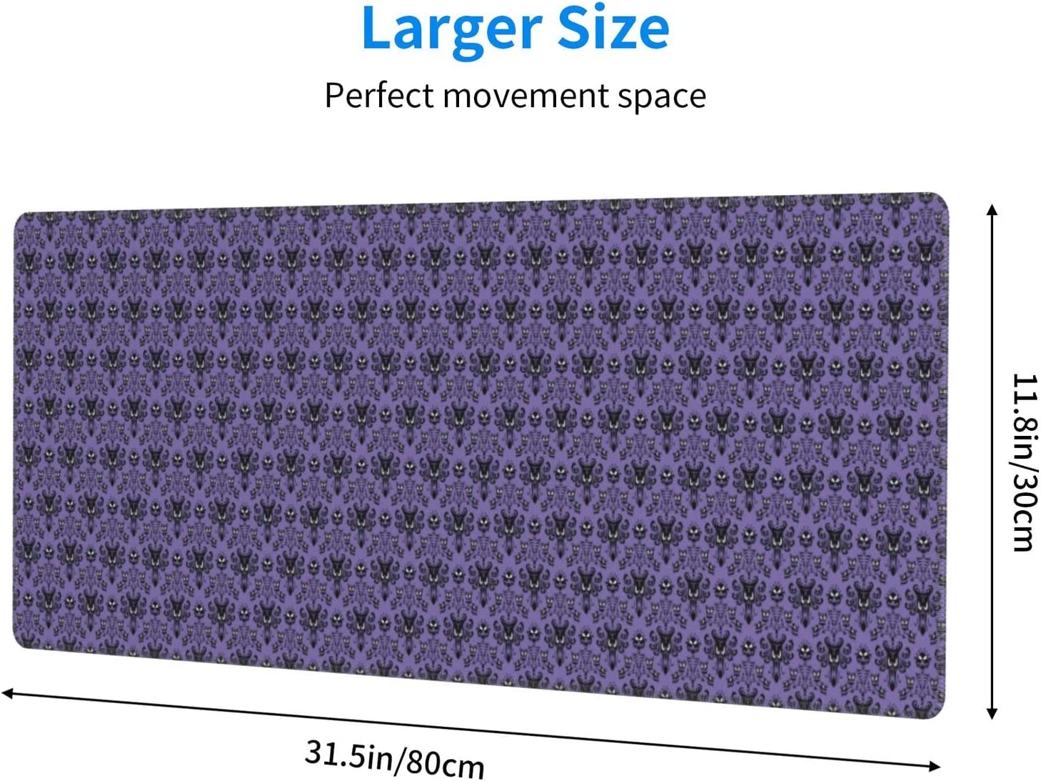 12x31.5in Oversized Mouse Pad Haunted Mansion Mouse Mat Non Slip Rubber Gaming Mouse Pad for Office Home Computers Laptop Gaming