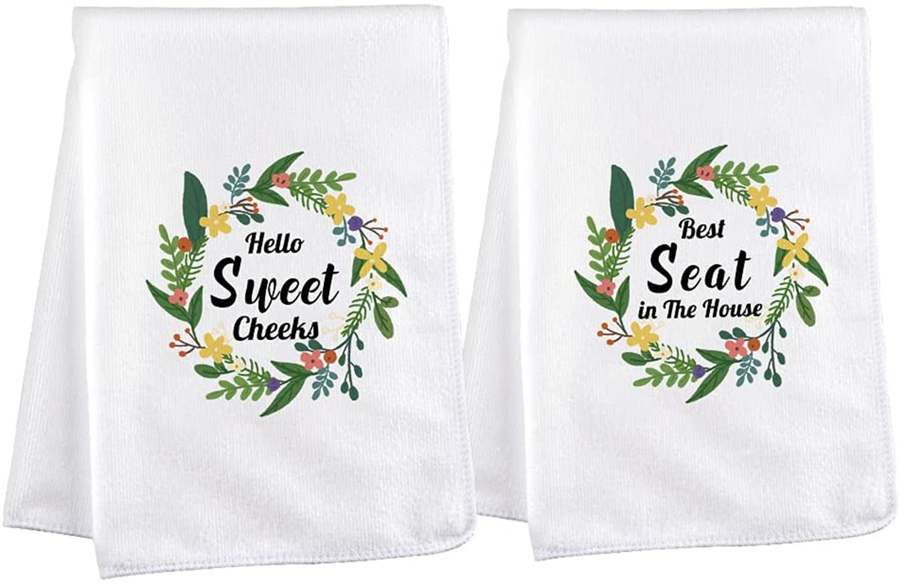 Funny Decorative Bathroom Hand Towels Set Hello Sweet Cheeks Best Seat