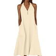 thumbnail image 2 of ChaoHeng Womens Dresses Sundresses for Ombre Gradient V Neck Sleeveless Long Flowy Summer Yellow M, 2 of 8