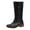 Black, variant on Splozh Comfortable Cowgirl Boots Women's Knee High Boots Chunky Platform Heel Round Toe Boots for Women Side Zipper Stylish Comfortable Tall Boots Coffee,US 6.5
