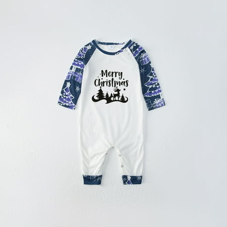 

DAETIROS Soft Cute Warm Beach Pajamas Home Christmas Parent-child clothing Navy