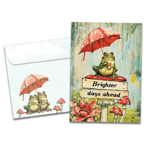 Tree-Free Greetings Support & Encouragement Greeting Card, 5 x 7, Brighter Frog (GO69872)