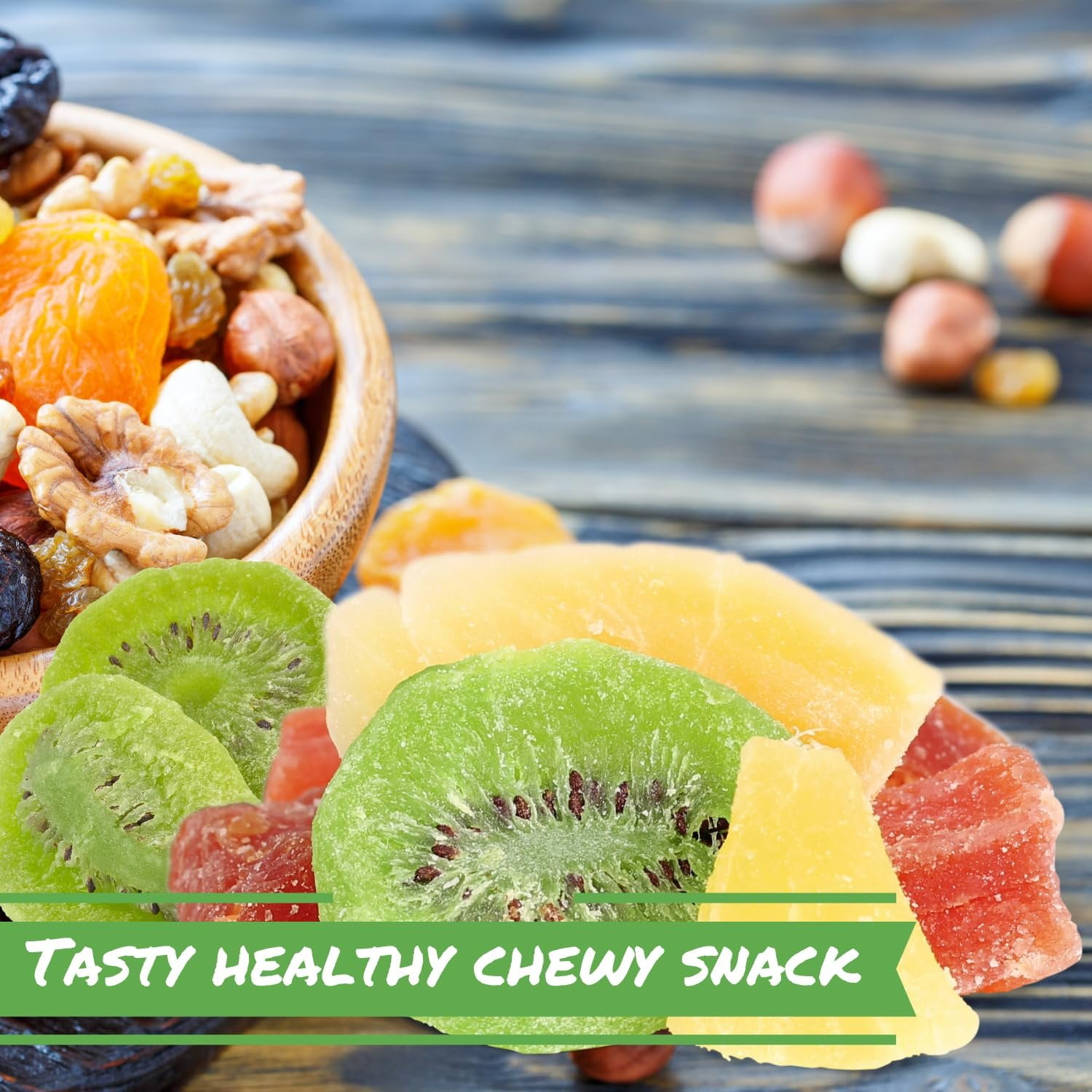 Tropical Dried Mixed Fruit Chunks - by Its Delish, 40 OZ Jumbo Container  Healthy Snacks for Adults, Kids  Fresh Snack Mix Dry Fruit  Pineapple Mango Papaya Kiwi Slices  Gluten Free, Vegan, Kosher