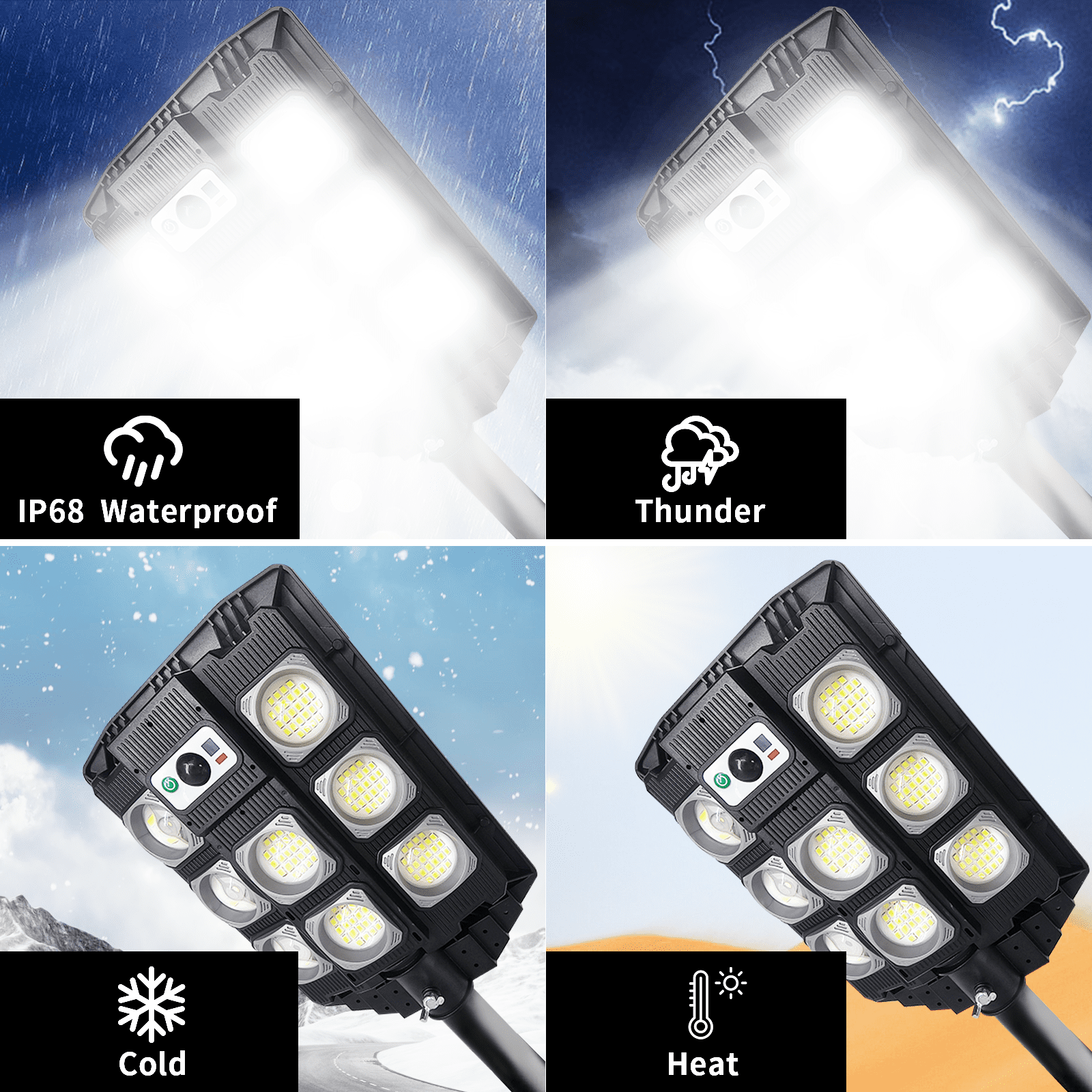 Intelive 2000W Solar Outdoor Street Light Super Brightness LED Light Solar Street Light Wall Lamp Solar Flood Light for Garden Patio Street Wall
