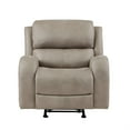 thumbnail image 2 of Patsy 38 Inch Manual Recliner Rocker Chair- Brown Microfiber- Tufted Back, 2 of 6