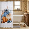 thumbnail image 3 of Erosebridal Pumpkin Truck Shower Curtain 72Wx72L,Fall Farm Bathroom Curtain,White Blue Orange, 3 of 6