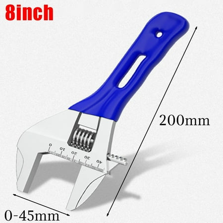 

6/8Inch Adjustable Wrench Wide Jaw With Cushion Grip For Bathroom Board Pipe