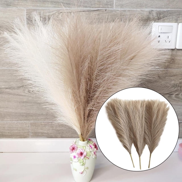 Ramo de hierba seca Artificial 3 uds perfecl decoración hogar marrón hierba de pampa seca