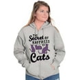 thumbnail image 5 of Crazy Cat Lady Secret of Happiness Zip Hoodie Sweatshirt Women Brisco Brands L, 5 of 6