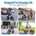 thumbnail image 3 of Lilypelle Folding Electric Bicycle for Adults,48V 500Wh UL2849(By SGS) Battery,Peak 1200W Motor,20"×3.0" Fat Tire 7 Speed Off-Road Electric Step-Thru Bicycle, 20MPH, Fits for 4'9" to 6'5",30-50Miles, 3 of 12