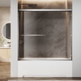 thumbnail image 4 of Sunny Shower Double Sliding Bathtub Door 60 in.W x 57 in.H Brushed Nickel Finish Framed with 1/4 in. Clear Tempered Glass, 4 of 11