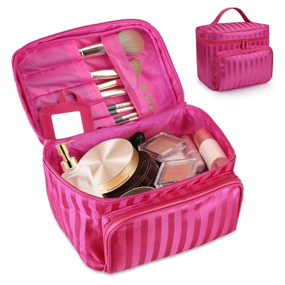 DISEN Waterproof Toiletry Bag, Makeup Storage Organizer w/ Handle for Women, 8.7x6.3x6.7"