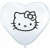 Qualatex 66674 6 in. Hello Kitty White Heart Latex Balloon