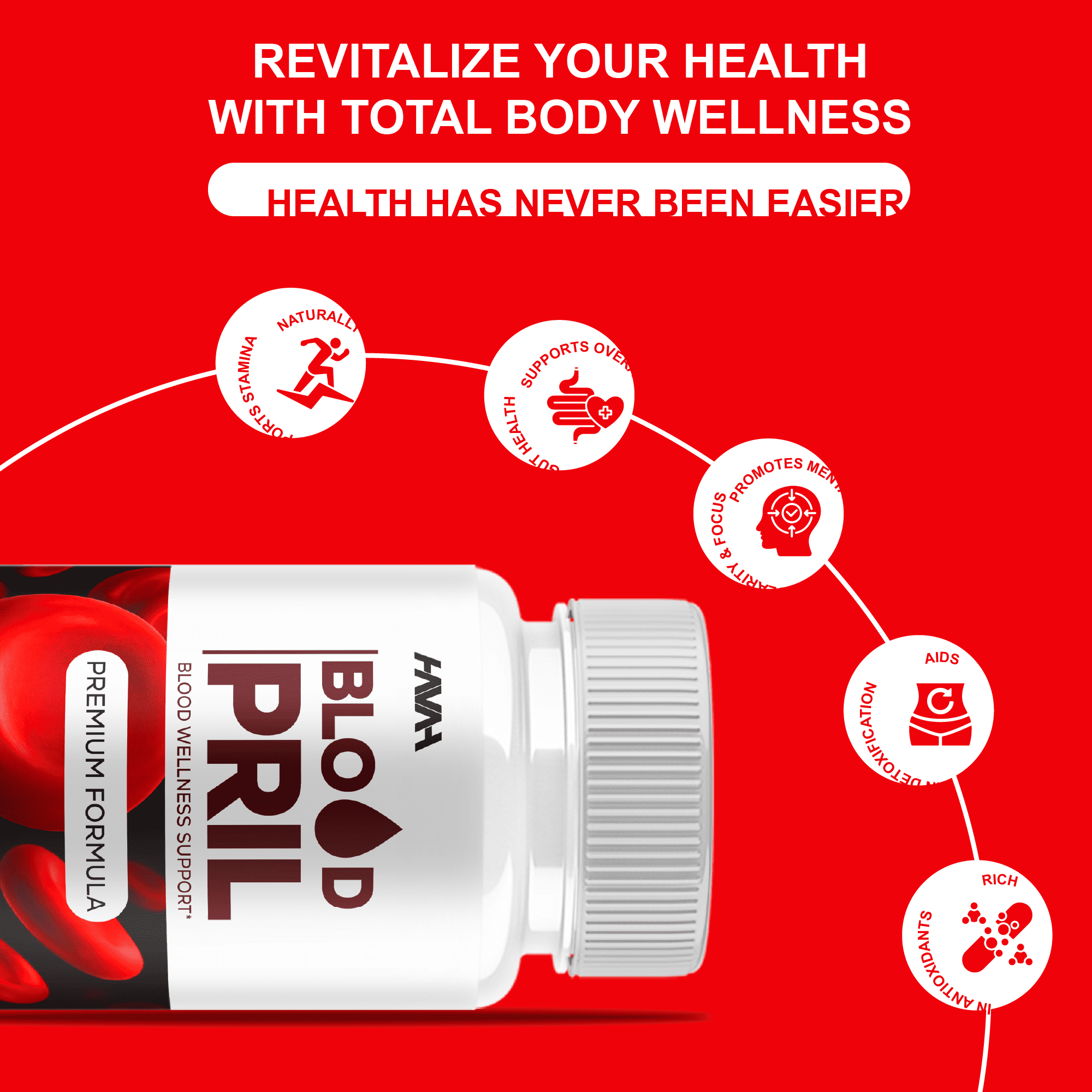 (2 Pack) Blood Pril Blood Wellness Pills, BloodPril Premium Support (120 Capsules)