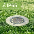 thumbnail image 3 of Luces solares de tierra, 8 luces LED de jardín con energía solar para exteriores, IP68, luz de inundación solar empotrada a prueba de agua, luz solar de jardín para jardines, patios, céspedes, aceras (4 piezas) - Kuyhfg Bienvenido a Kuyhfg, 3 of 4