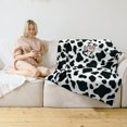 thumbnail image 2 of Cow Print Blanket, Cow Themed Gifts for Women, Cow Lovers - Cow Blankets and Throws, Black and White Throw Blanket - Cozy Soft Cow Plush Blanket for Couch, Travel - Cow Print Stuff/ Decor, 50x60 inch, 2 of 6