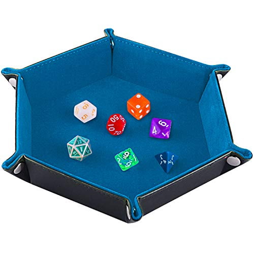 2pcs PU Leather Folding Square Tray Holder for RPG DnD and Other Dice Game 
