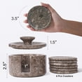 thumbnail image 3 of Elborse Marble Coasters Set of 6 for Drinks 3.5” inches Oceanic Round Stone Drink Coaster Set with Holder & Lid, Ideal for Tabletop & Coffee Table Decor or Home Decor, 3 of 7
