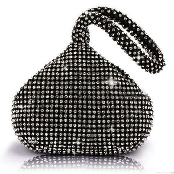 GASTROPOD Black Purses for Women,Rhinestone Clutch Evening Bag,Stylish Tote Bag–Perfect for Special Occasions