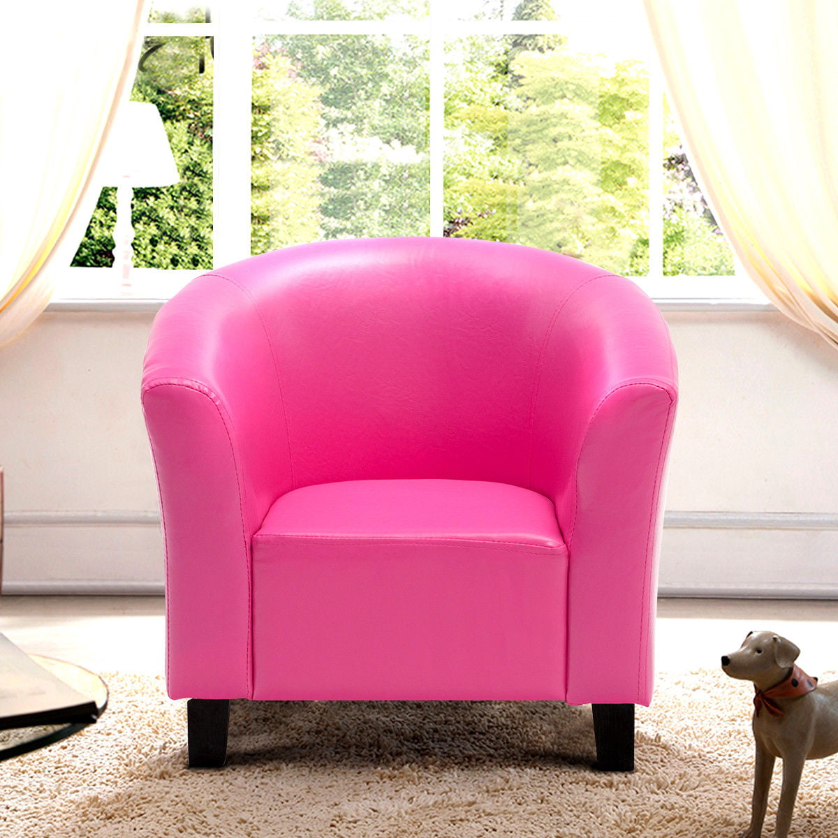 Kids Sofa Armrest Chair Couch Child, Pink Leather Chairs
