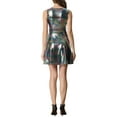 thumbnail image 4 of INSPIRE CHIC Women's Fit and Flare Dress Metallic Sleeveless Round Neck High Waist Party Mini Dresses XL Multicolor, 4 of 7