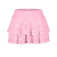 thumbnail image 7 of Layered Ruffle Skort for Women Mid Rise A Line Mini Skirts with Shorts Underneath, 7 of 7