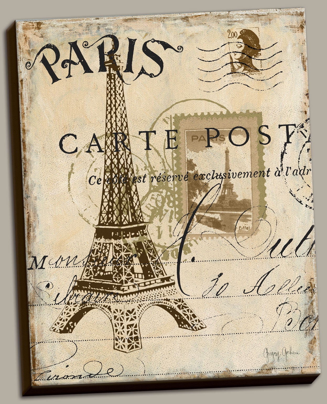 Canvas From Paris With Travel Tower Eiffel Wall Art France French ...