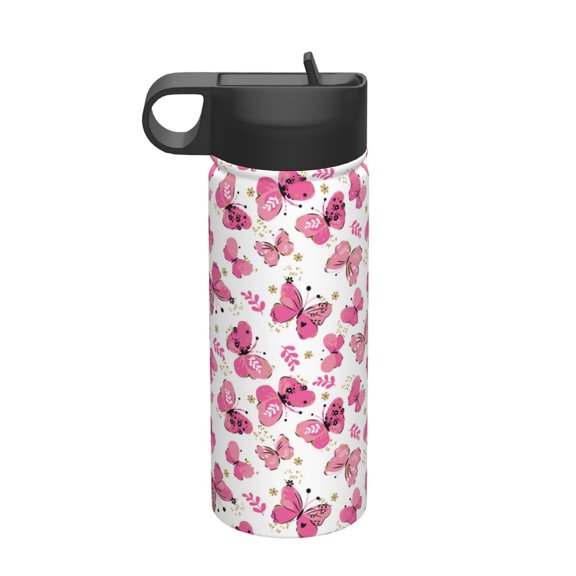 Vsdgher Girl Butterfly for Insulated Stainless Steel Water Bottle,18oz Sports Water Bottle Stainless Steel Reusable Tumbler for Sports, Travel, and School