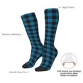 thumbnail image 4 of Balery Blue Black Plaid Calcetines novedosos Calcetines deportivos Calcetines hasta la rodilla Calcetines de algodón Calcetines originales y geniales, 4 of 6