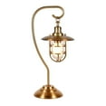 thumbnail image 3 of Maklaine Contemporary 11" Antique Brass Metal/Glass Table Lamp, 3 of 9