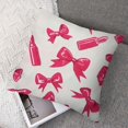 thumbnail image 7 of PIKWEEK Throw Pillow Covers Pink Nude Lipstick Watercolor On Black Care Color Cosmetic Design Lip Zippered Cushion  A set of two  Multiple specifications White, 7 of 7