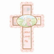Precious Moments Baby Gifts 102408 Jesus Loves Me Girl Bisque Porcelain Cross