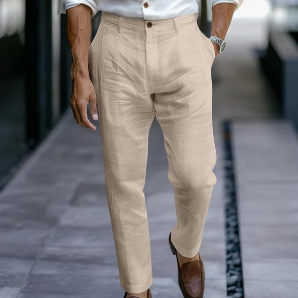 Pantalones largos para hombre, lisos, informales, con múltiples bolsillos y botones, para exteriores, rectos, para fitness, cargo, poliéster