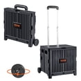 thumbnail image 1 of VEVOR Foldable Utility Cart, 80 lbs Load Capacity, Folding Portable Rolling Crate Handcart with Durable Heavy Duty Telescoping Handle and 2 Wheels for Travel Shopping Moving Luggage Office Use, Black, 1 of 9