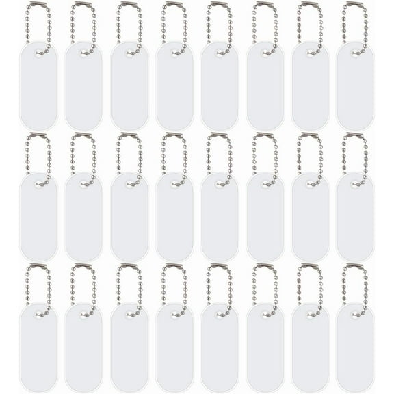 40Pcs Iron Ball Chains for Price Tag Chains with 40Pcs Acrylic Pendants Clear 7.7x0.3x0.3cm