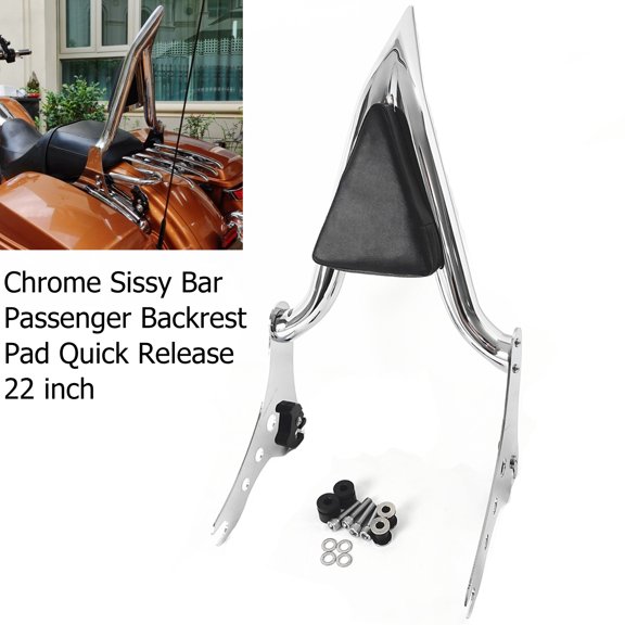 Fjpacemt Chrome Sissy Bar Detachable Backrest for 2018-24 Motorcycle Harley Low Rider S Sport Glide