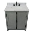 thumbnail image 6 of Bellaterra Home 31" Single vanity in Gray Ash finish top with White Carrara and oval sink, 6 of 9
