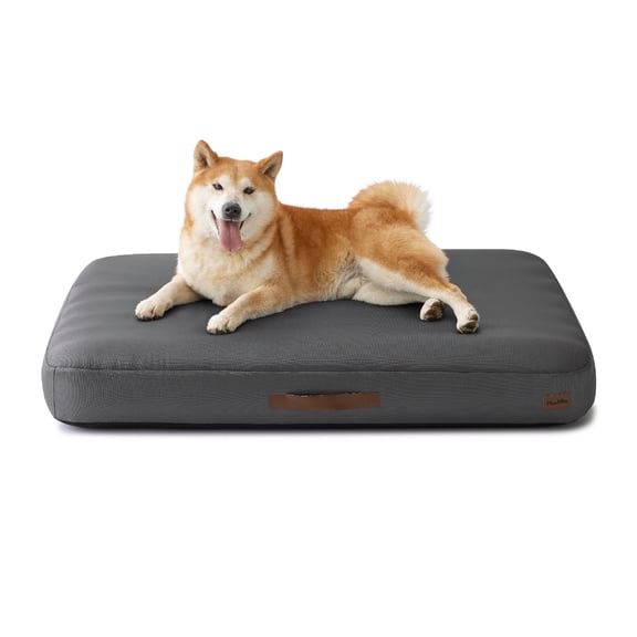 Self-Inflating Outdoor Dog Bed, Waterproof Inflatable Travel Pet Mat for Small to Medium Dogs, Foldable Portable Crate Pad with Built-in Pump, Durable Oxford Fabric,Grey , 36"x27"x4"