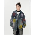 thumbnail image 1 of Chaqueta vaquera estilo retro americano grunge, informal, azul, estilo hip-hop, otoño-invierno 2023, para mujer, estilo urbano, estilo Y2K, vintage, holgada, 1 of 6