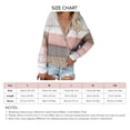 thumbnail image 5 of Suéter de punto con bloques de colores, cuello en V, hombros caídos y manga larga para otoño-invierno para mujer, color rosa, talla S, 5 of 5