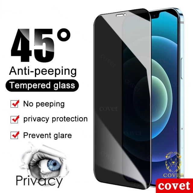4Pcs Antiespía Vidrio Templado Cubierta Completa Anti Espía Privacidad Protector De Pantalla Privado 2PACK Película De Teléfono De-compatible Para 14 13 12 11 Pro MAX X XS XR 6