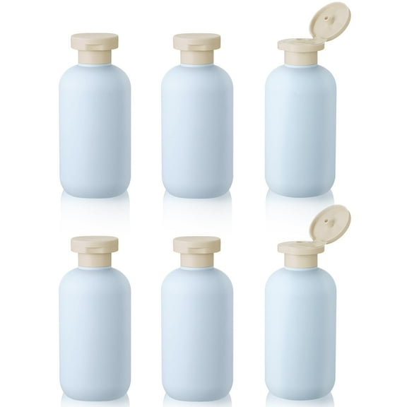 6 PCS Shampoo Travel Bottles, 200ml Refillable Travel Bottles Set for Toiletries,Empty Plastic Squeeze Bottles with Flip Cap