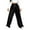 Black, variant on AHTJRT Women's Drawstring Sweatpants Elastic High Waisted Wide Leg Baggy Pants Soft Comfy Casual Slacks Joggers Sweatpants Black L