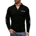thumbnail image 2 of pstuiky camisas de manga larga para hombre, Blusa/camiseta informal y moderna de color liso con cuello en V, manga larga y bolsillos abotonados para hombre Tops de talla grande para hombre s, 2 of 4