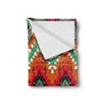 thumbnail image 2 of Tribal Soft Flannel Fleece Throw Blanket, Hand Paint Zigzag Pattern Effects Brushstrokes, Cozy Plush for Indoor and Outdoor Use, 50" x 60", Sea Green Marigold, by Ambesonne, 2 of 5