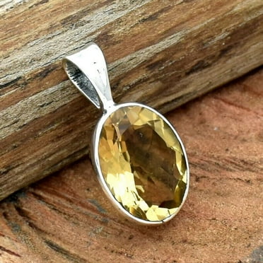 Citrine Pendant, 925 Sterling Silver Pendant, Crystal Pendant, Statement Pendan