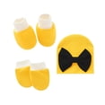 thumbnail image 2 of Baby Hat Mittens and Socks Set Newborn Bowknot Hat for 0-6 Months Cute Infant Beanie Suit Soft Mittens Non-Slip Ankle Socks, 2 of 6