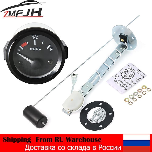 Ad 2" 52mm Fuel Level Gauge Car Meter With Fuel Float Sensor White Led Light Black Rim Automotive Gauges 12v Modification Parts