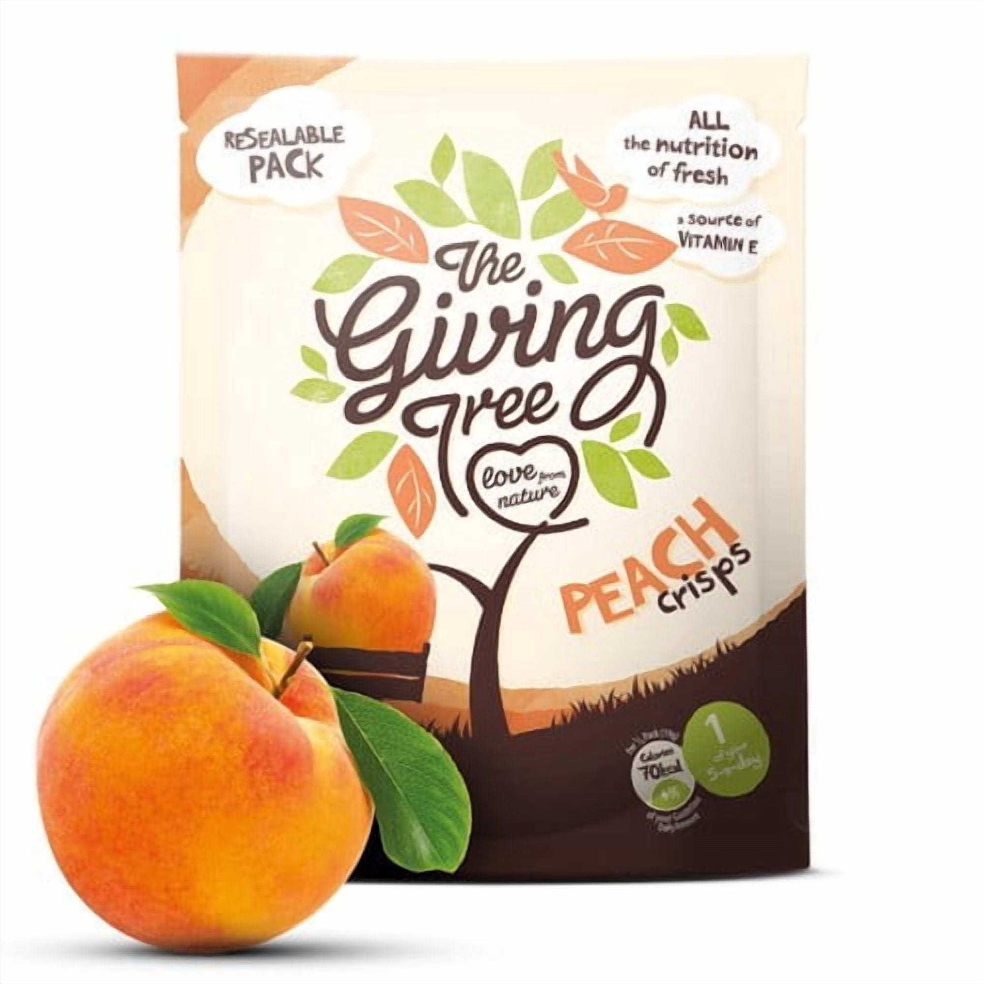 The Giving Tree Freeze Dried Peach Crisps 18g, British Import (Pack of 2)